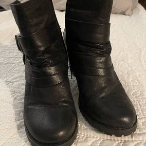Black Baretrap Ankle Boots
